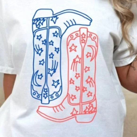 USA shirt, Summer BBQ t-shirt, Red White, and Blue - Picture 3 of 3